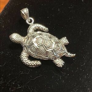 Silver Turtle Pendant for Reptile Lovers